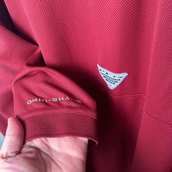 Columbia PFG Men's Red Omni-Shade Performance Perfect Cast Fishing Polo XL Tall - Picture 6 of 8